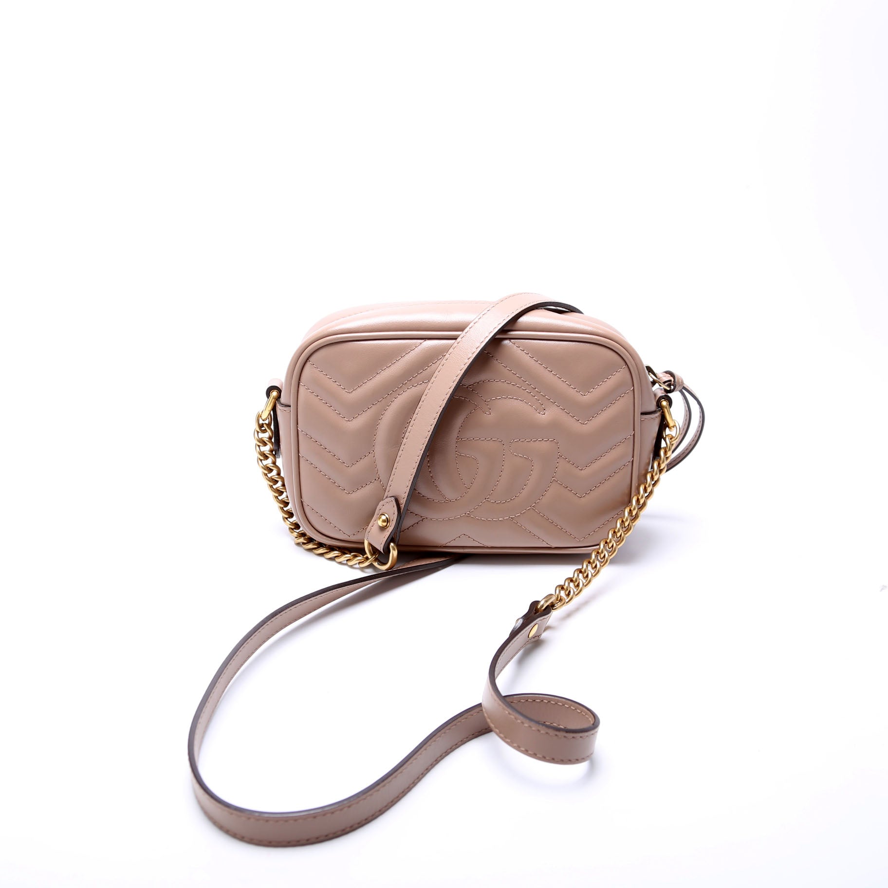 Gucci 448065 Marmont Mini Camera Nude Bag