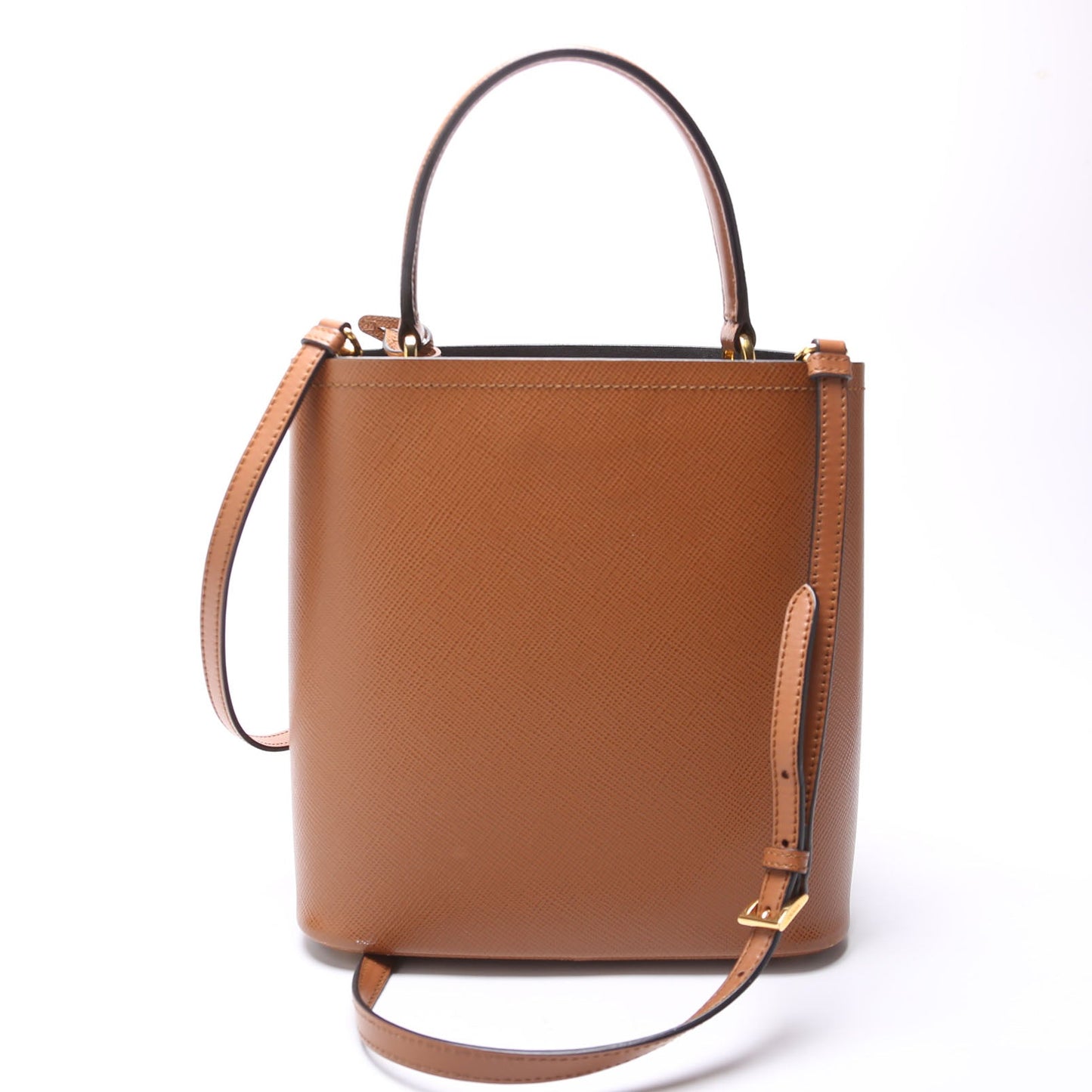 Prada 1BA212 Saffiano Cuir Medium Panier Brown Bag