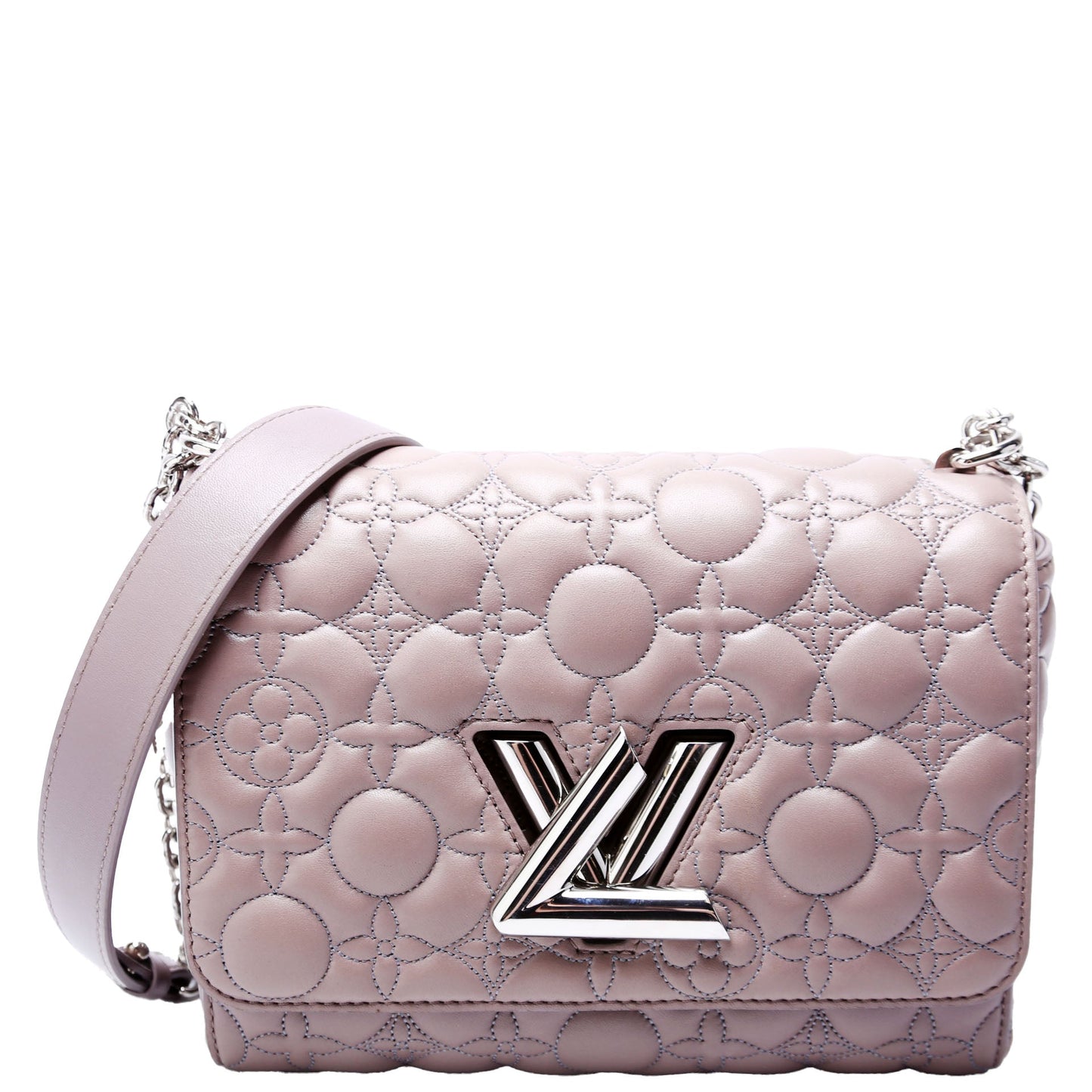 Louis Vuitton Twist MM Malletage Flower Lambskin Taupe