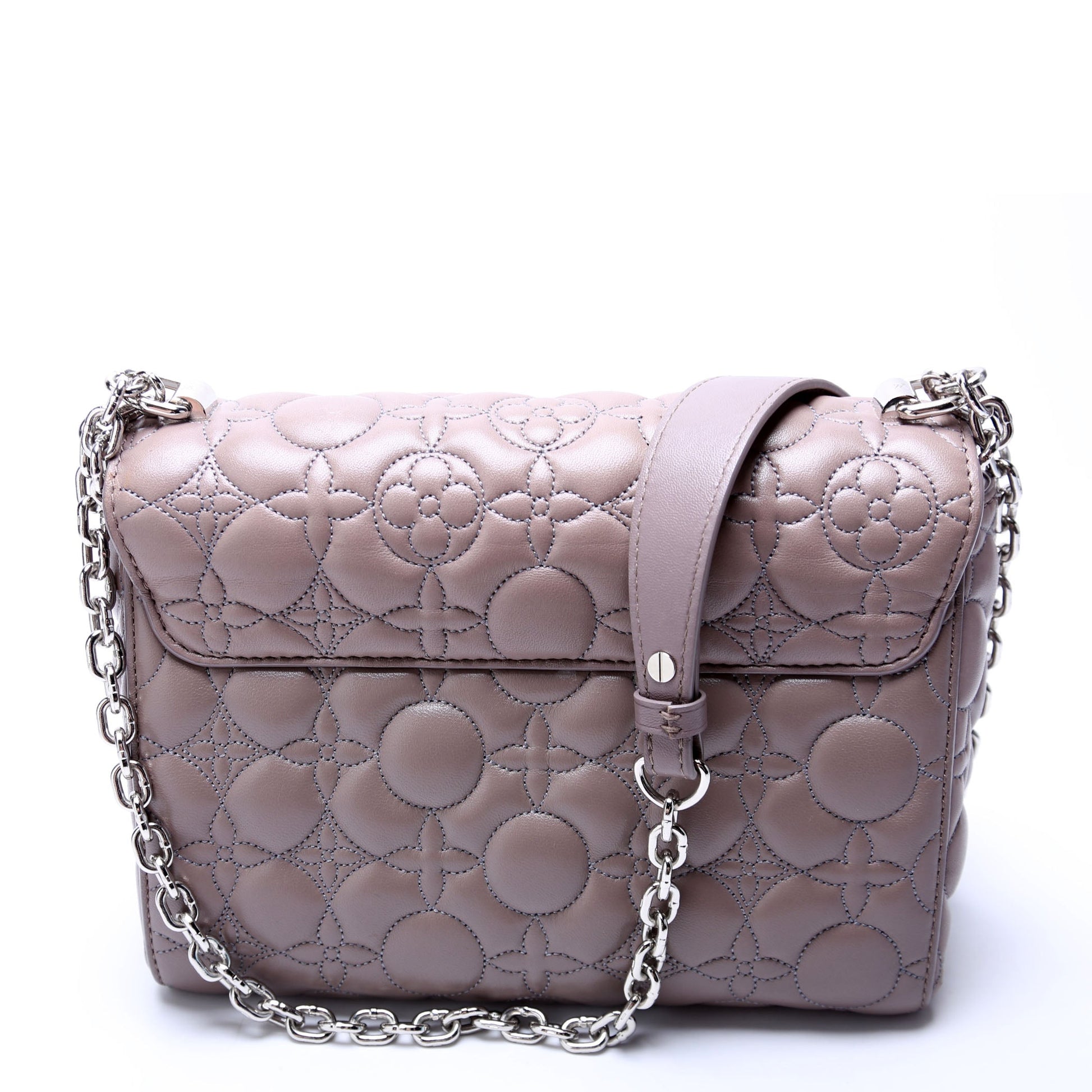 Louis Vuitton Twist MM Malletage Flower Lambskin Taupe