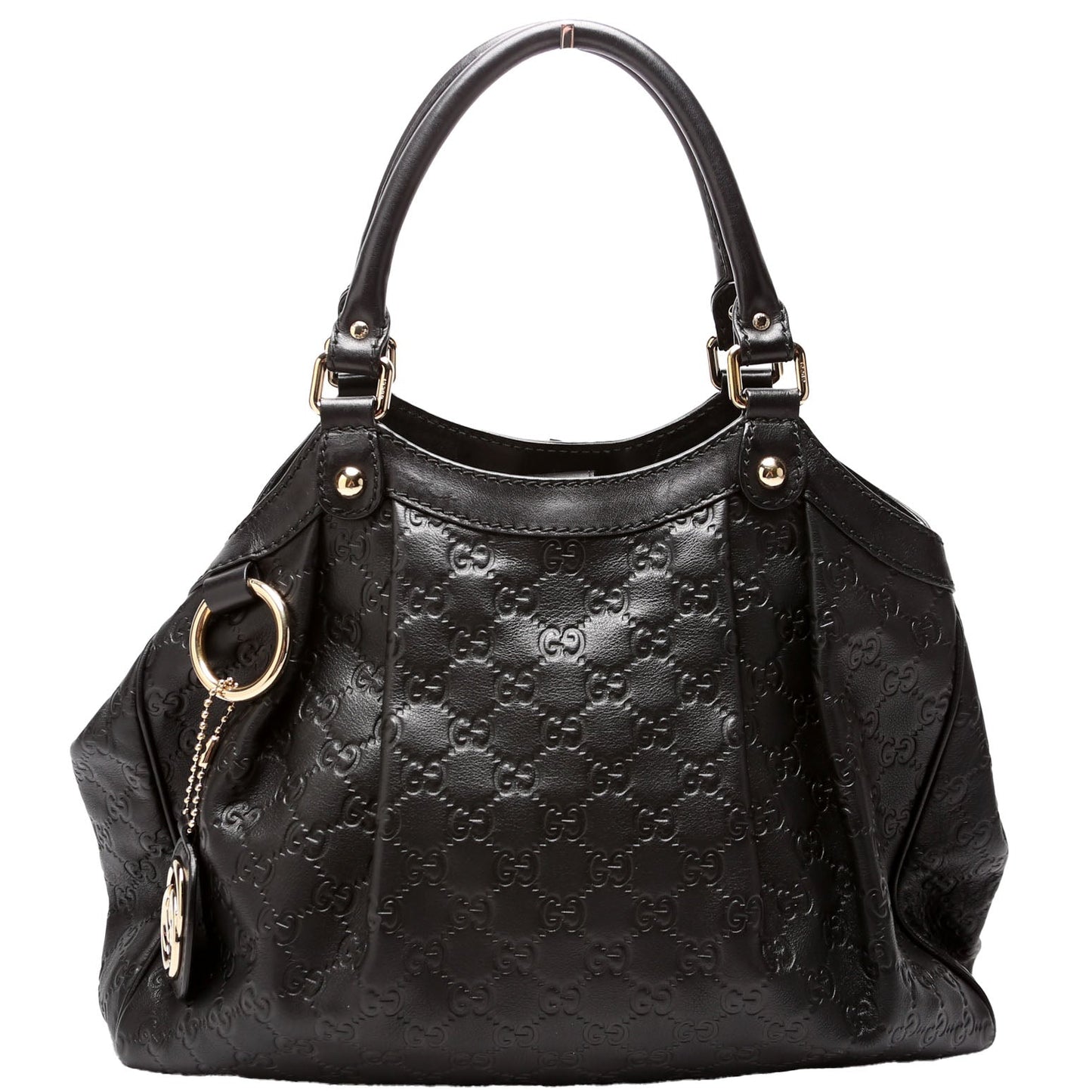 Gucci 211944 Sukey GG Leather Medium Black Bag