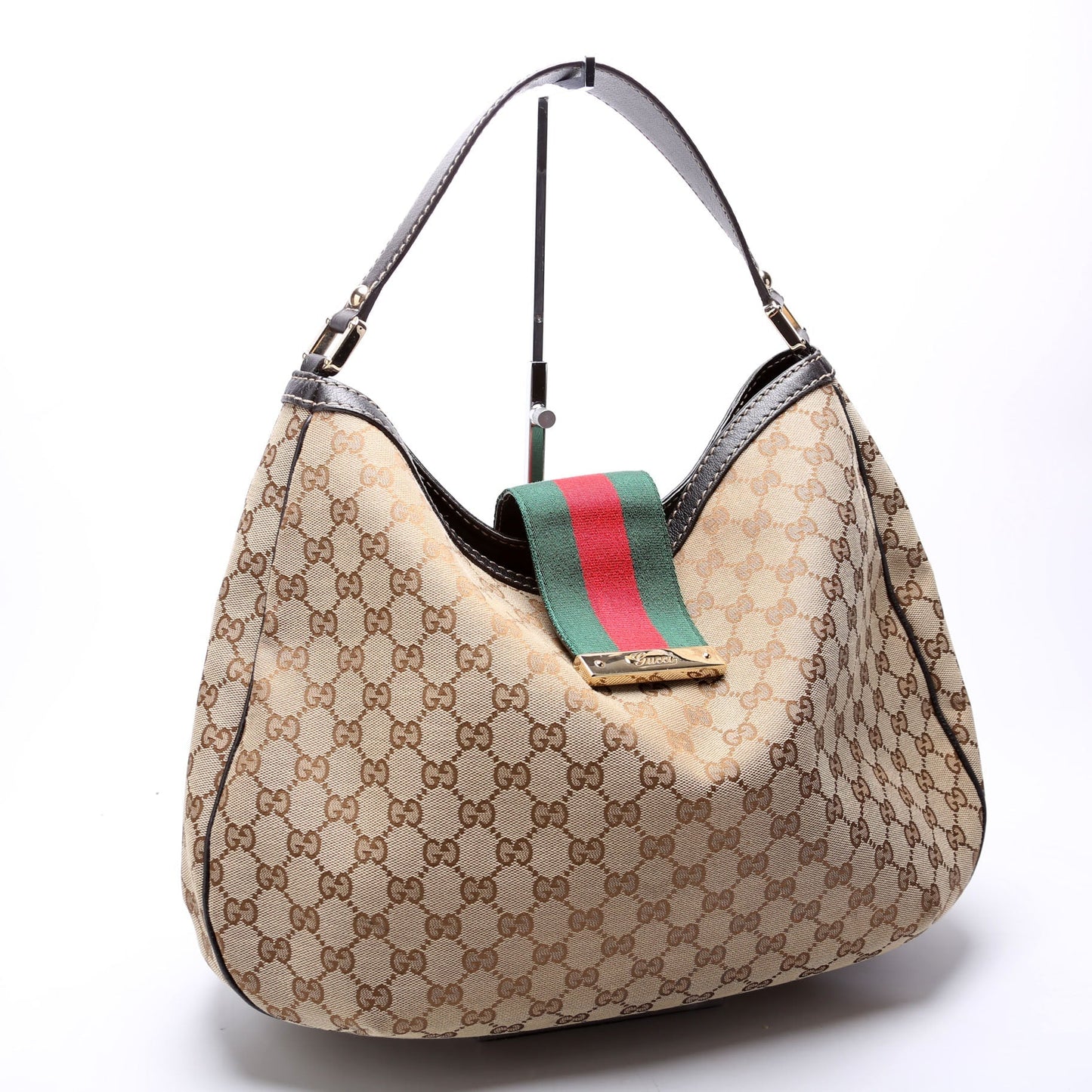 Gucci 233604 GG Canvas New Ladies Web Large Hobo Bag