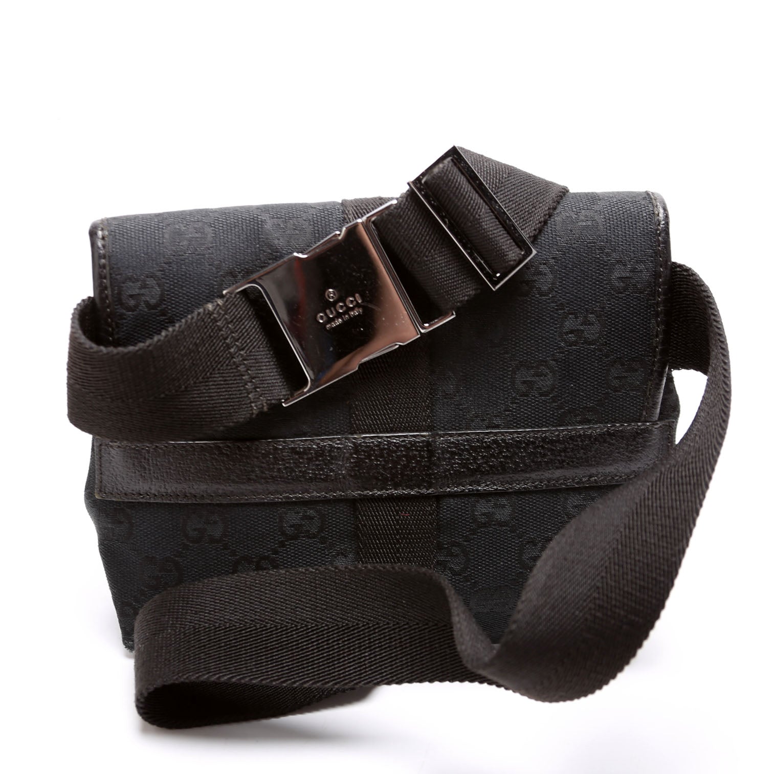 Gucci 449174 GG Canvas Belt Black Bag