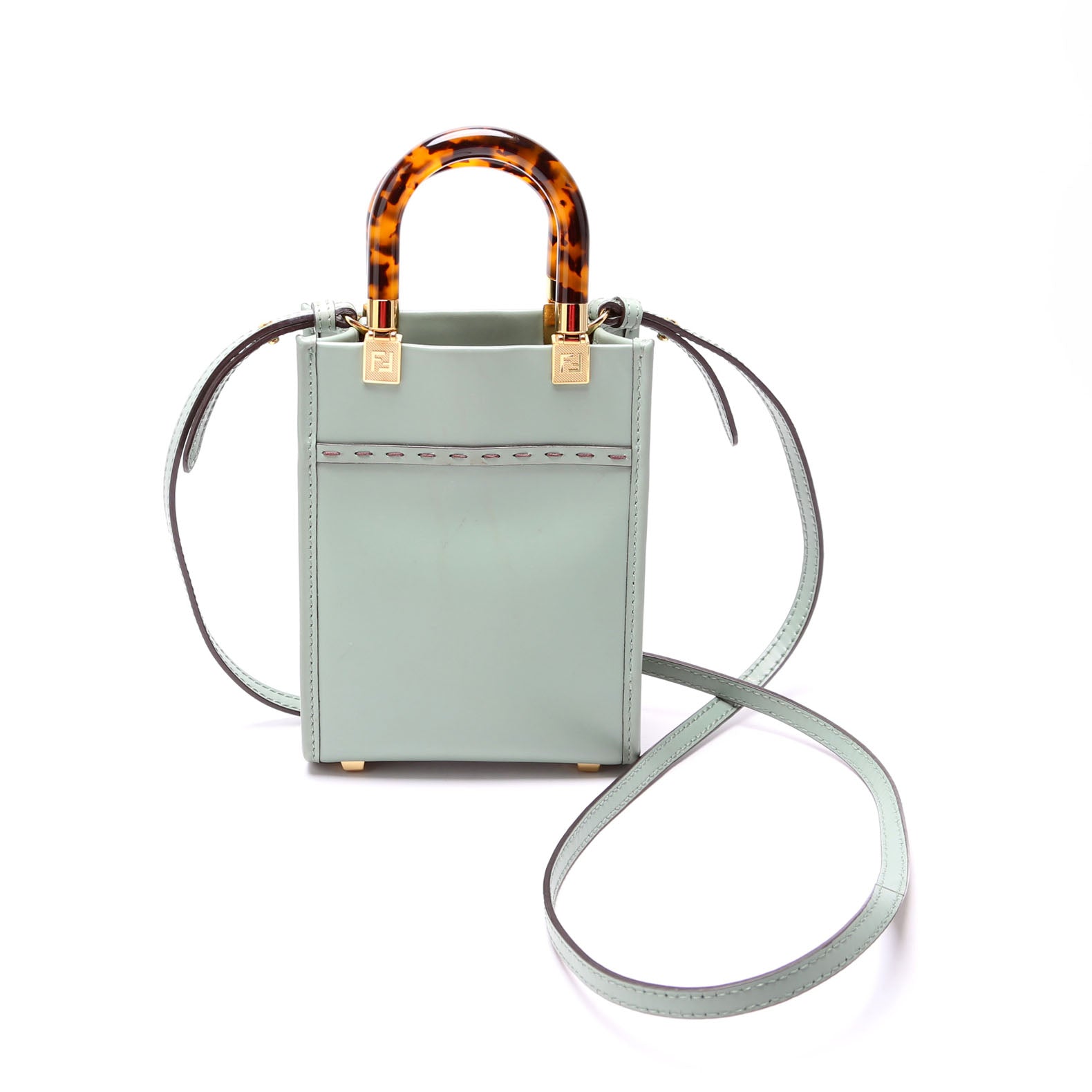 Fendi 8BS051 Mini Sunshine Shopper Teal Bag