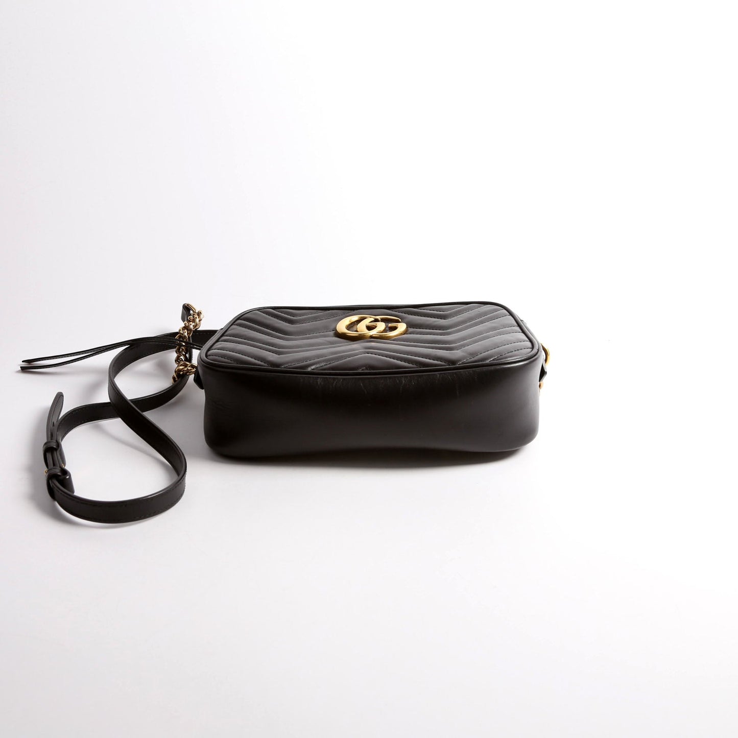 Gucci 447632 Marmont Small Leather Camera Black Bag