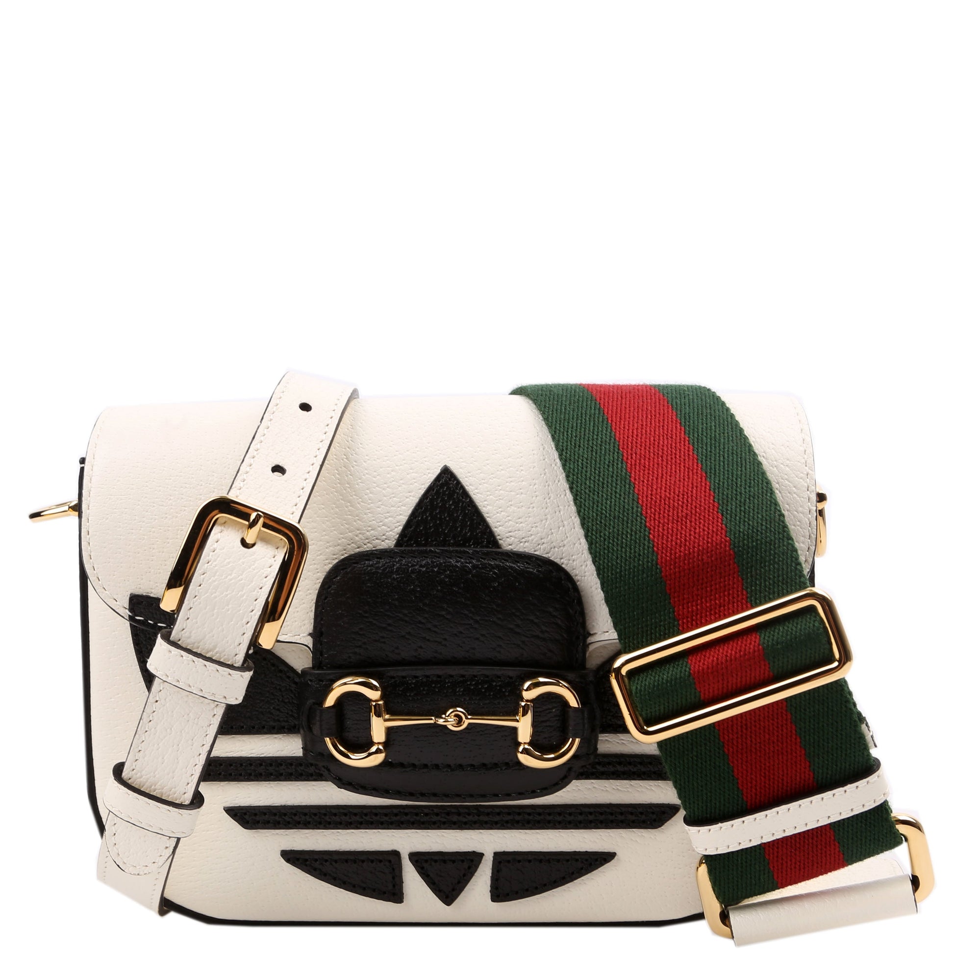 Gucci 658574 X Adiddas 1955 Horsebit Mini White/Black Bag