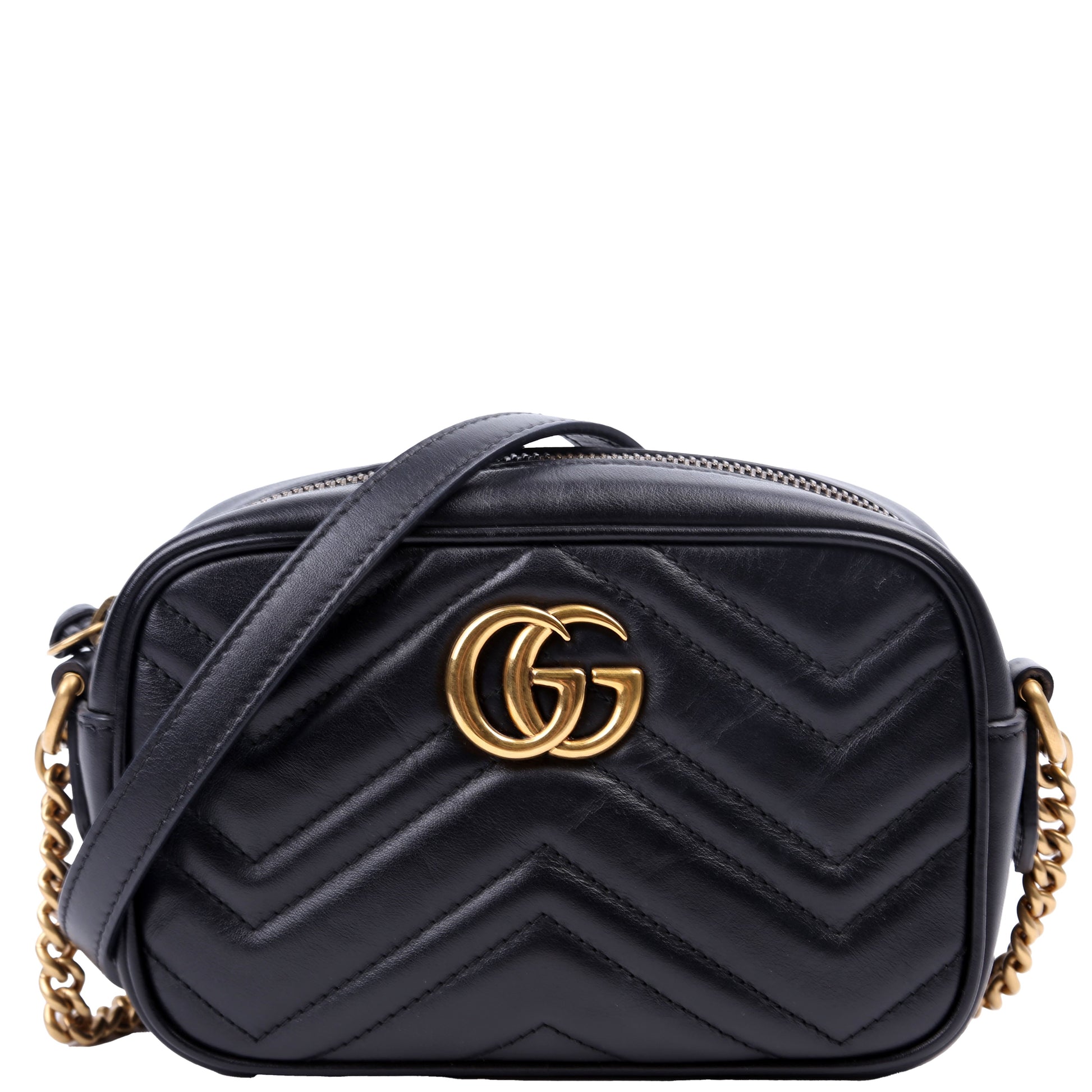 Gucci 448065 Marmont Mini Camera Black Bag