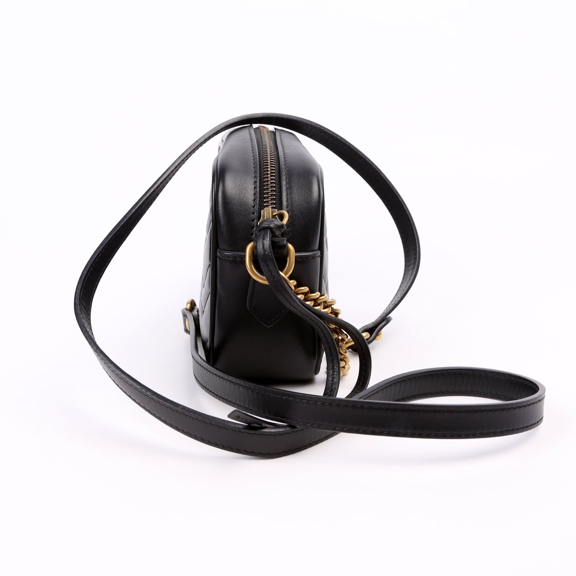 Gucci 448065 Marmont Mini Camera Black Bag