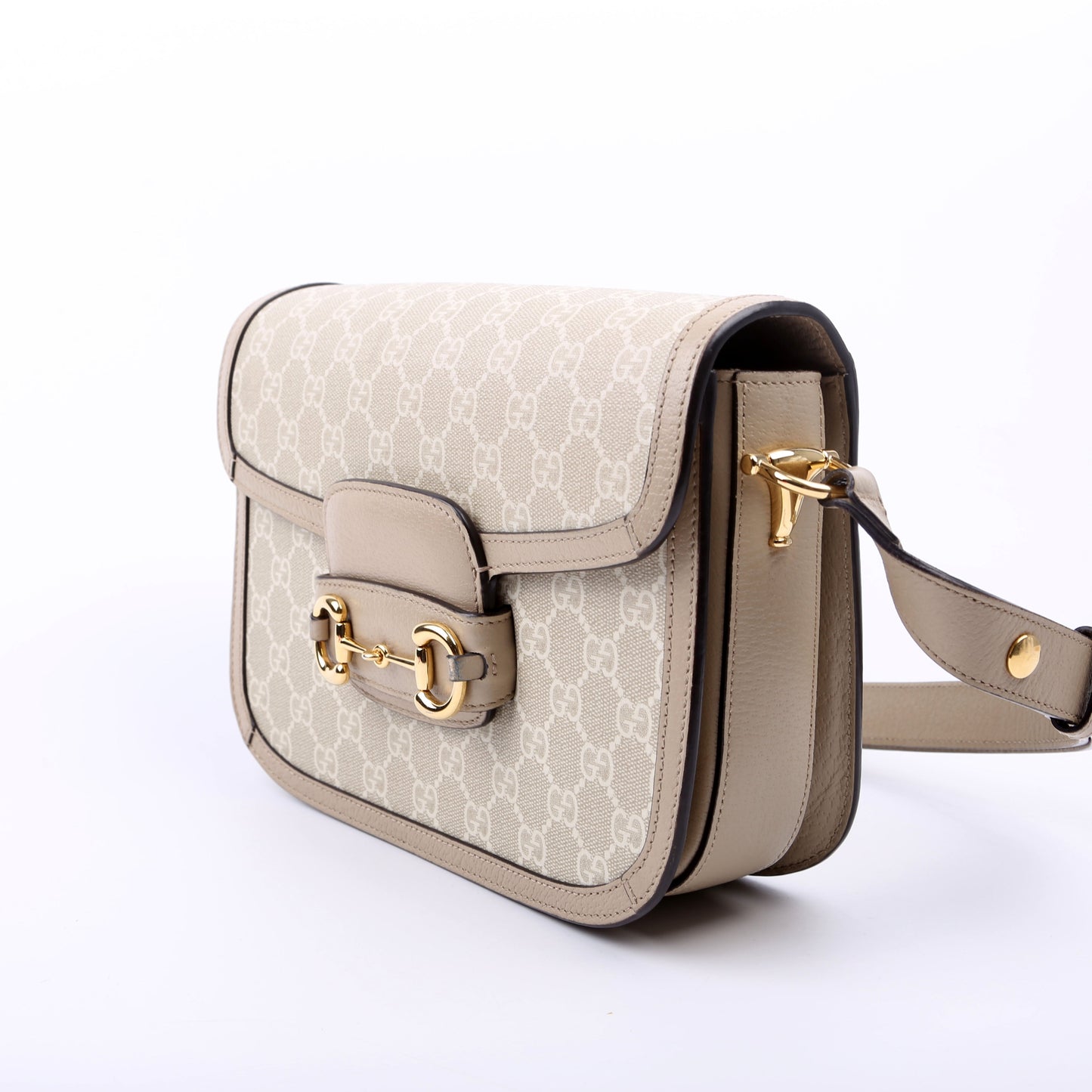 Gucci 602204 1955 Horsebit Shoulder White Bag