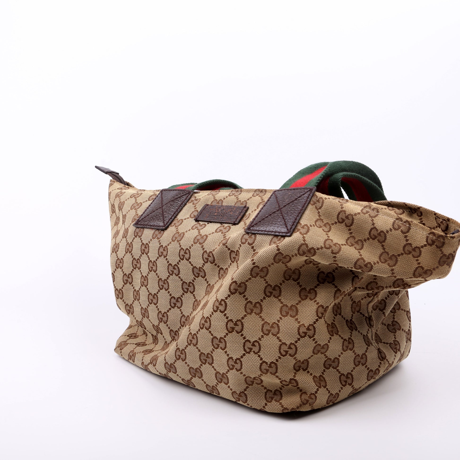 Gucci 131230 GG Canvas Web Bucket Tote Bag