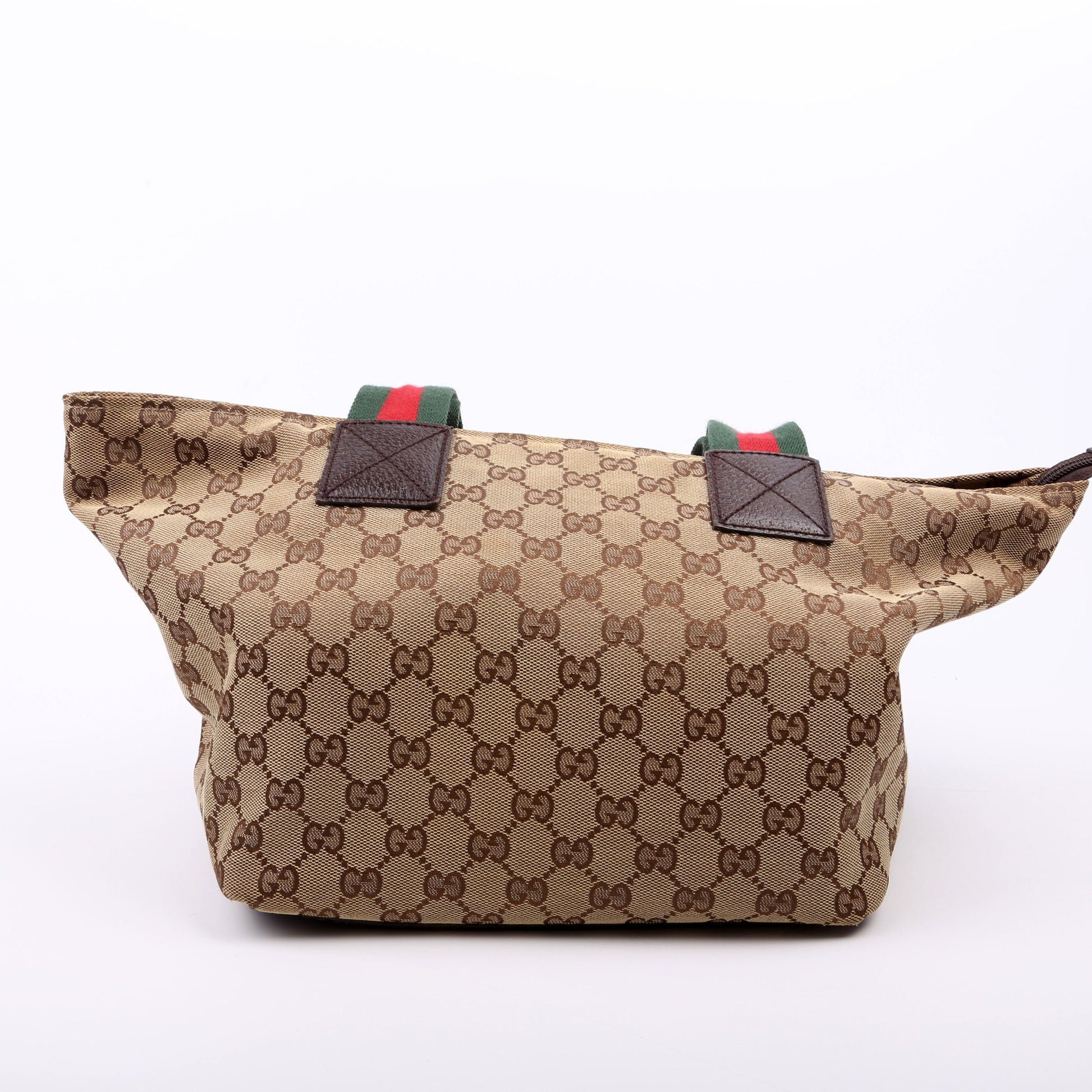 Gucci 131230 GG Canvas Web Bucket Tote Bag