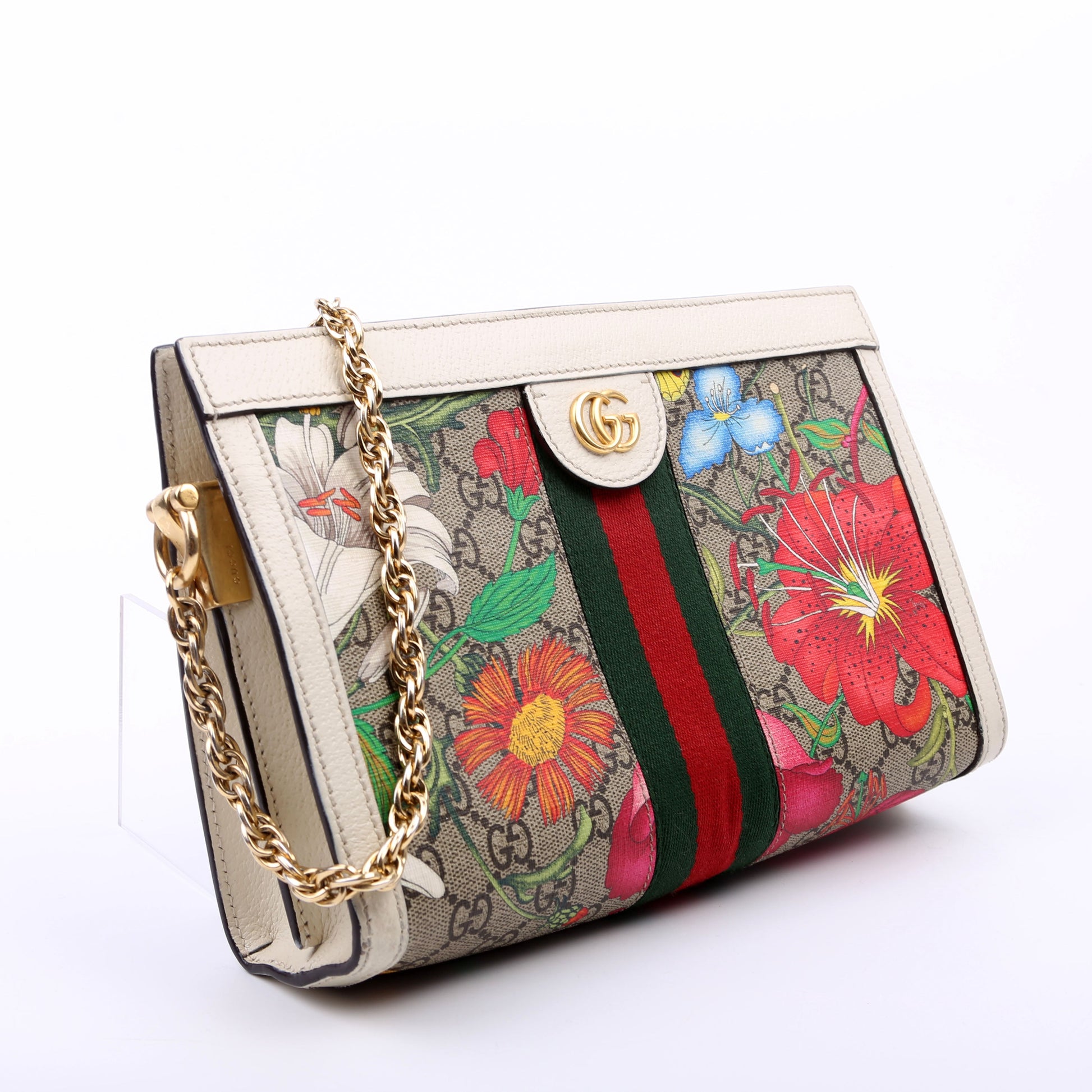 Gucci 503877 GG Supreme Flora Ophidia Small Chain Bag