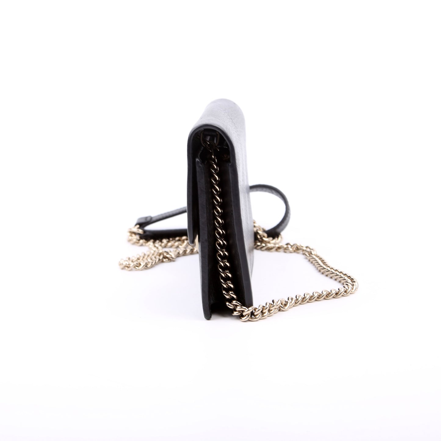 Gucci 510314 Interlocking G Chain Wallet Black Bag