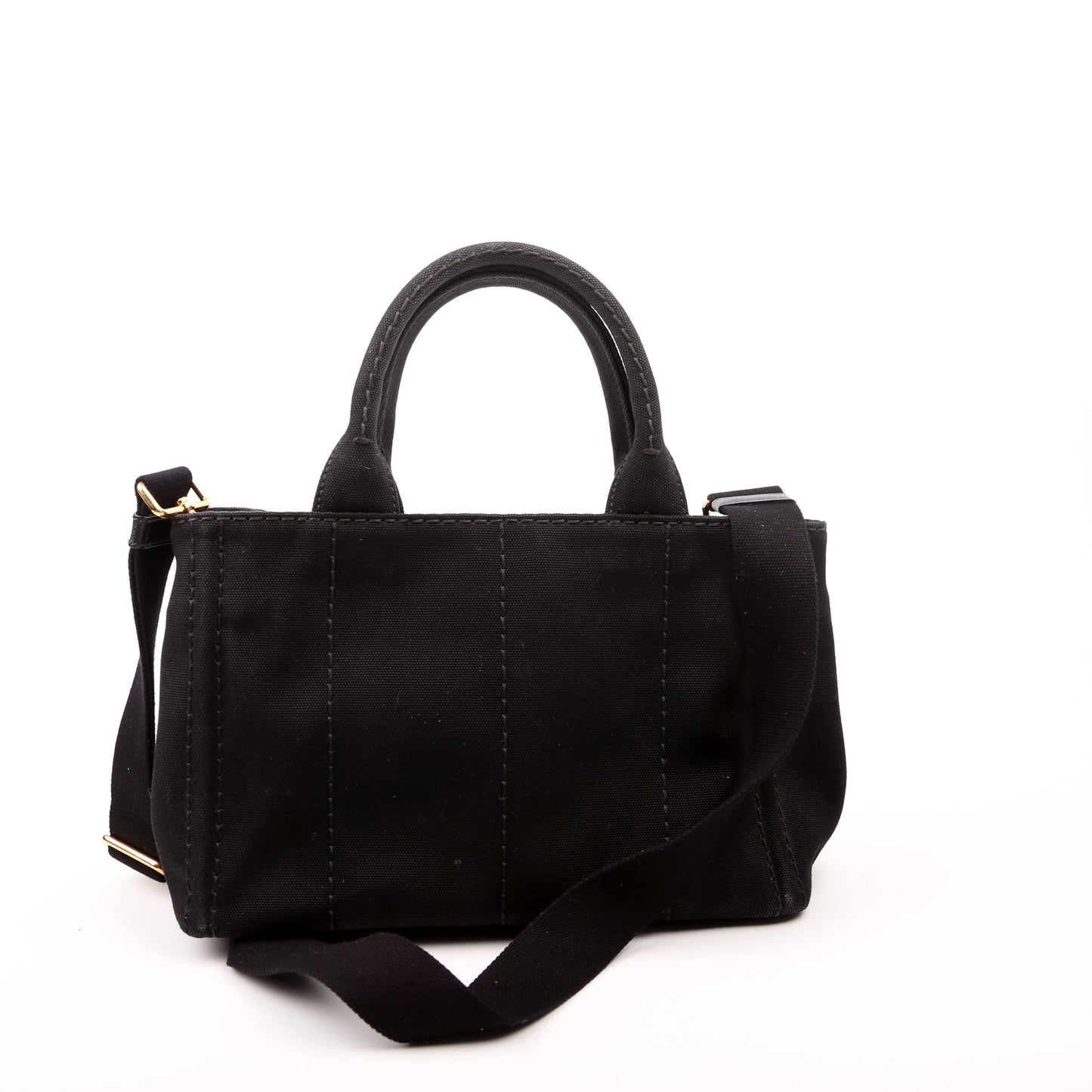 Prada Canapa Canvas Small Tote Black Bag