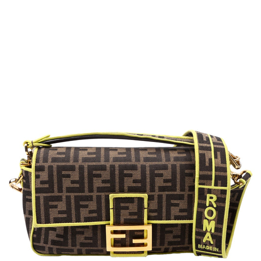 Fendi FF Jacquarduette Brown/Green Bag