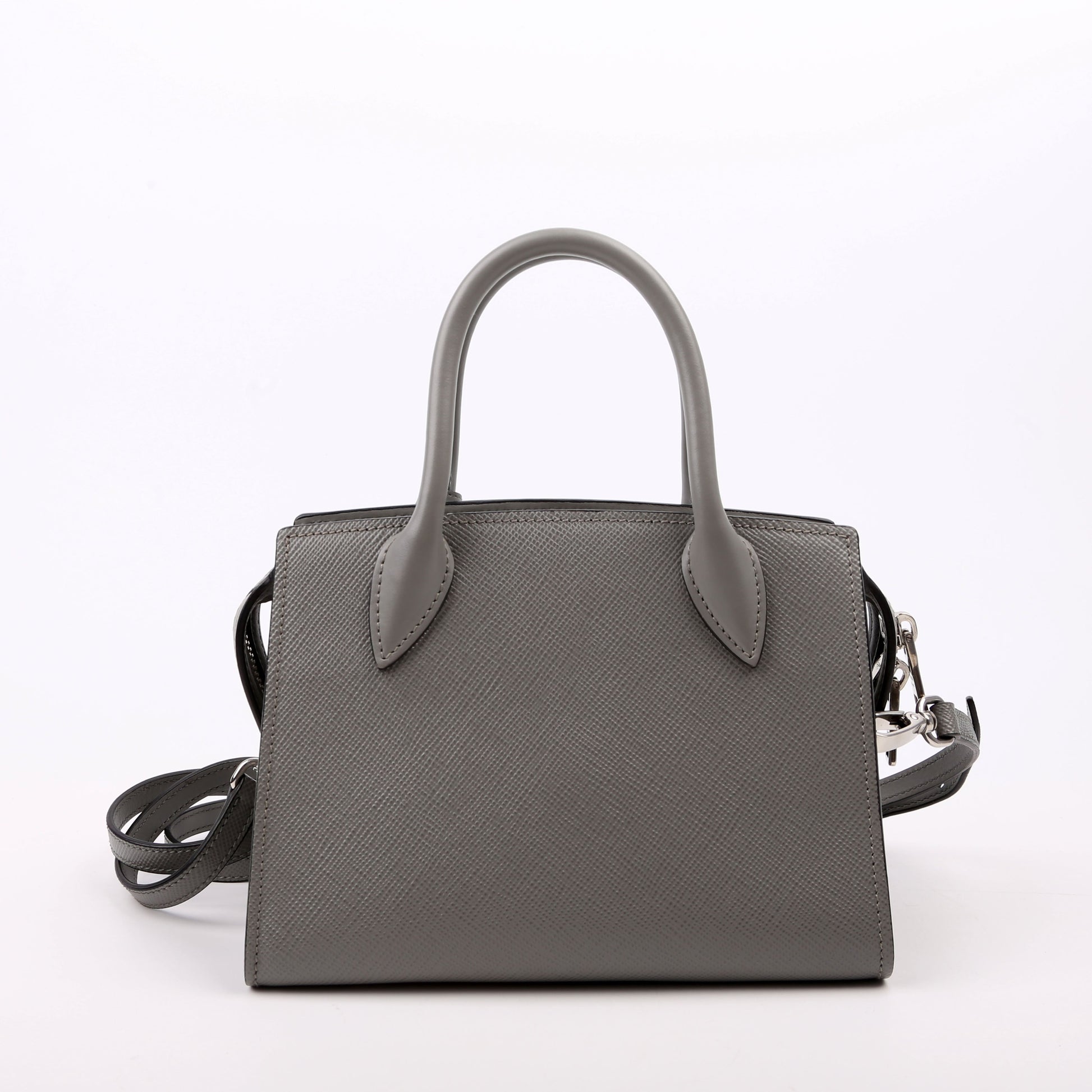 Prada Kristen Saffiano Satchel Grey Bag