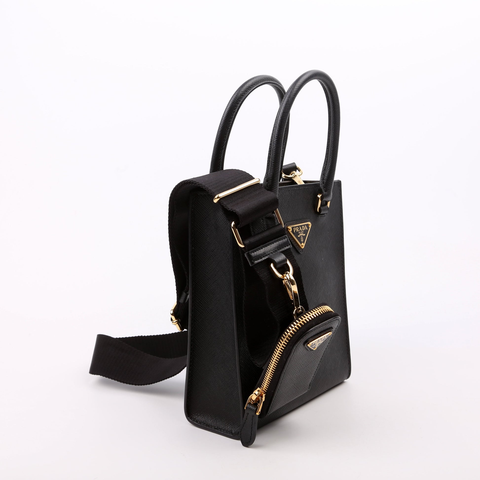 Prada Saffiano Small HandBlack Bag