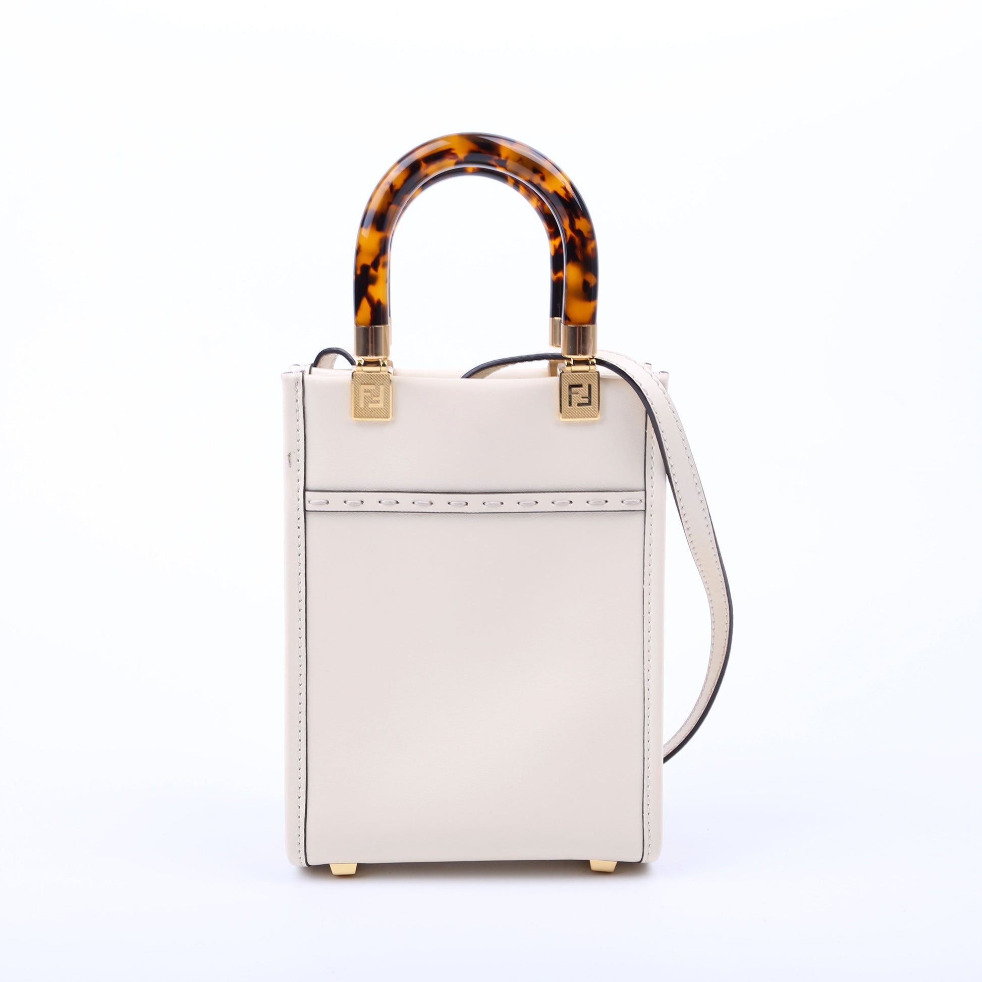 Fendi Mini Sunshine Shopper White Bag