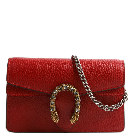 Gucci 476432 Dionysus Leather Super Mini Red Bag