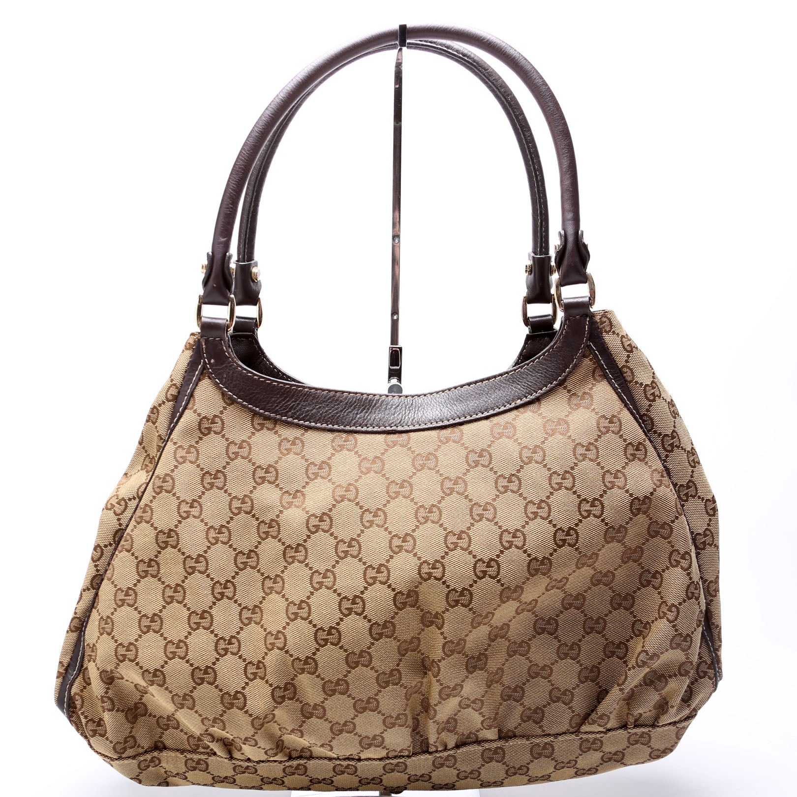 Gucci GG Canvas Abbey D Ring Large Hobo Tan Bag