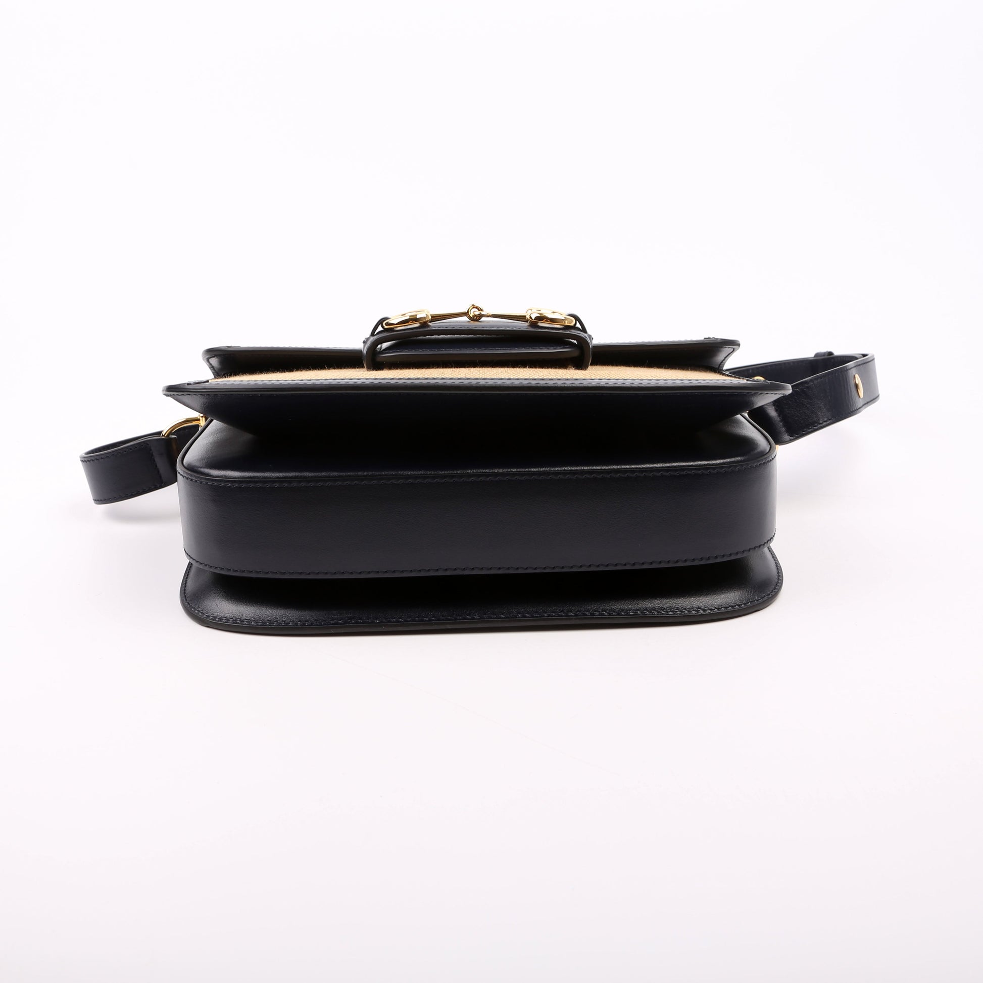 Gucci 602204 Horsebit 1955 Raffia Shoulder Bag