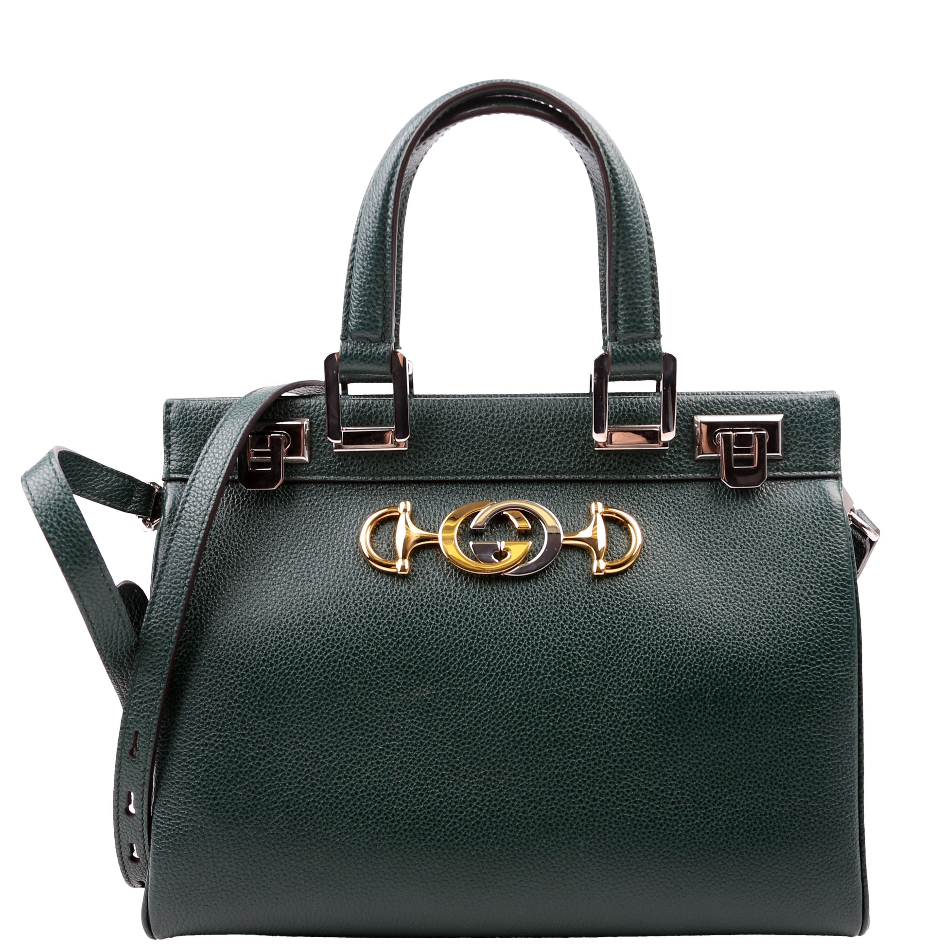 Gucci 569712 Zumi Top Handle Small Green Bag