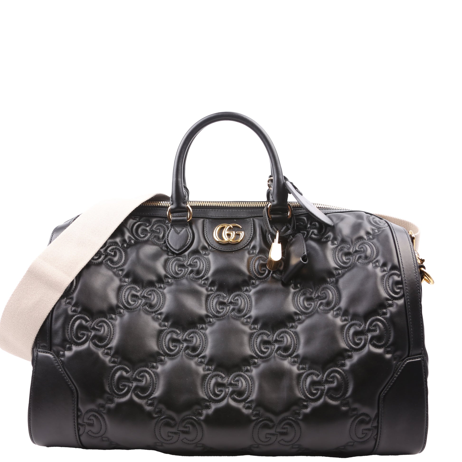 Gucci 700762 GG Matelasse Medium Shuffle Black Bag