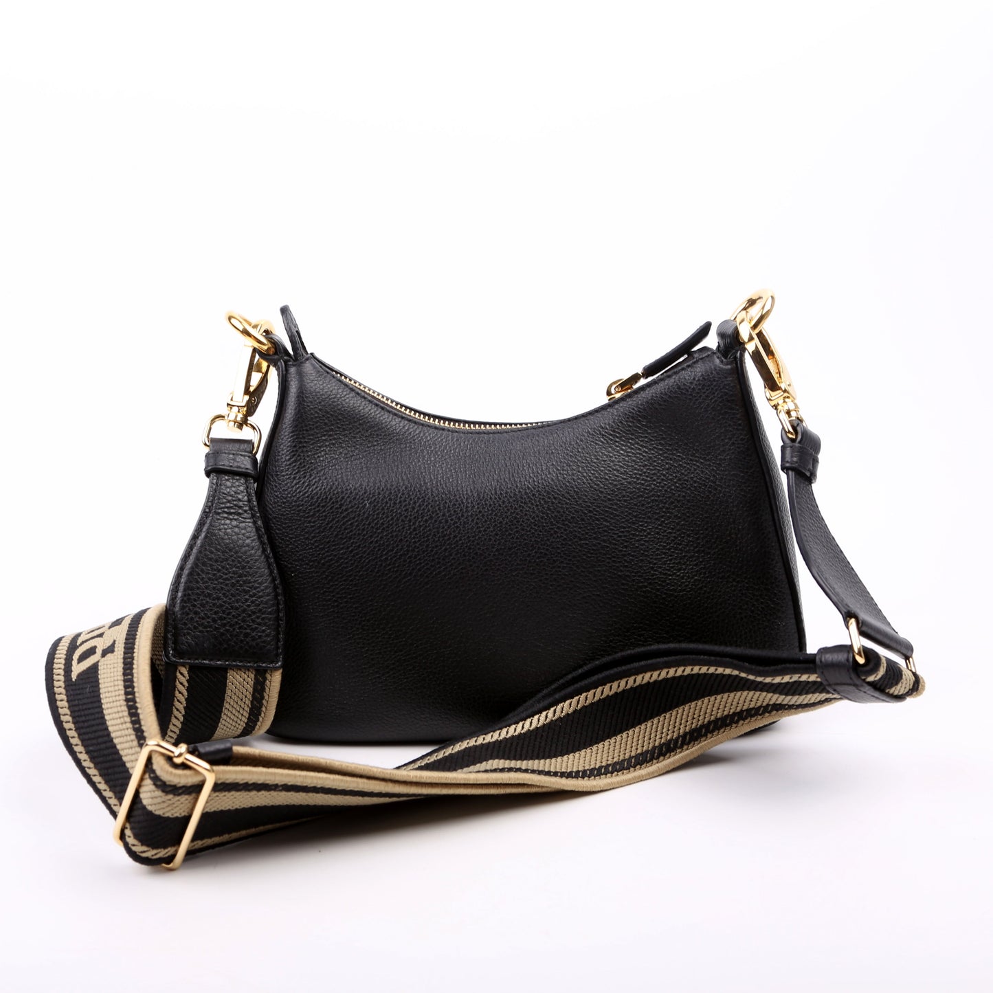 Prada 1BH193 Vitello Daino Soft Leather Crossbody Black Bag