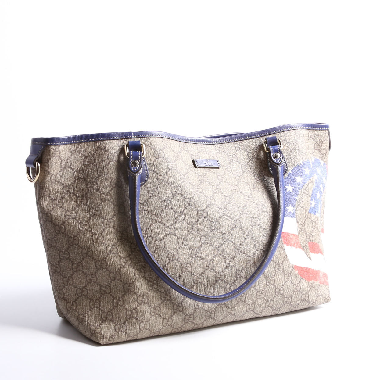 Gucci 203693 X Unicef American Flag GG Supreme Joy Tote Bag