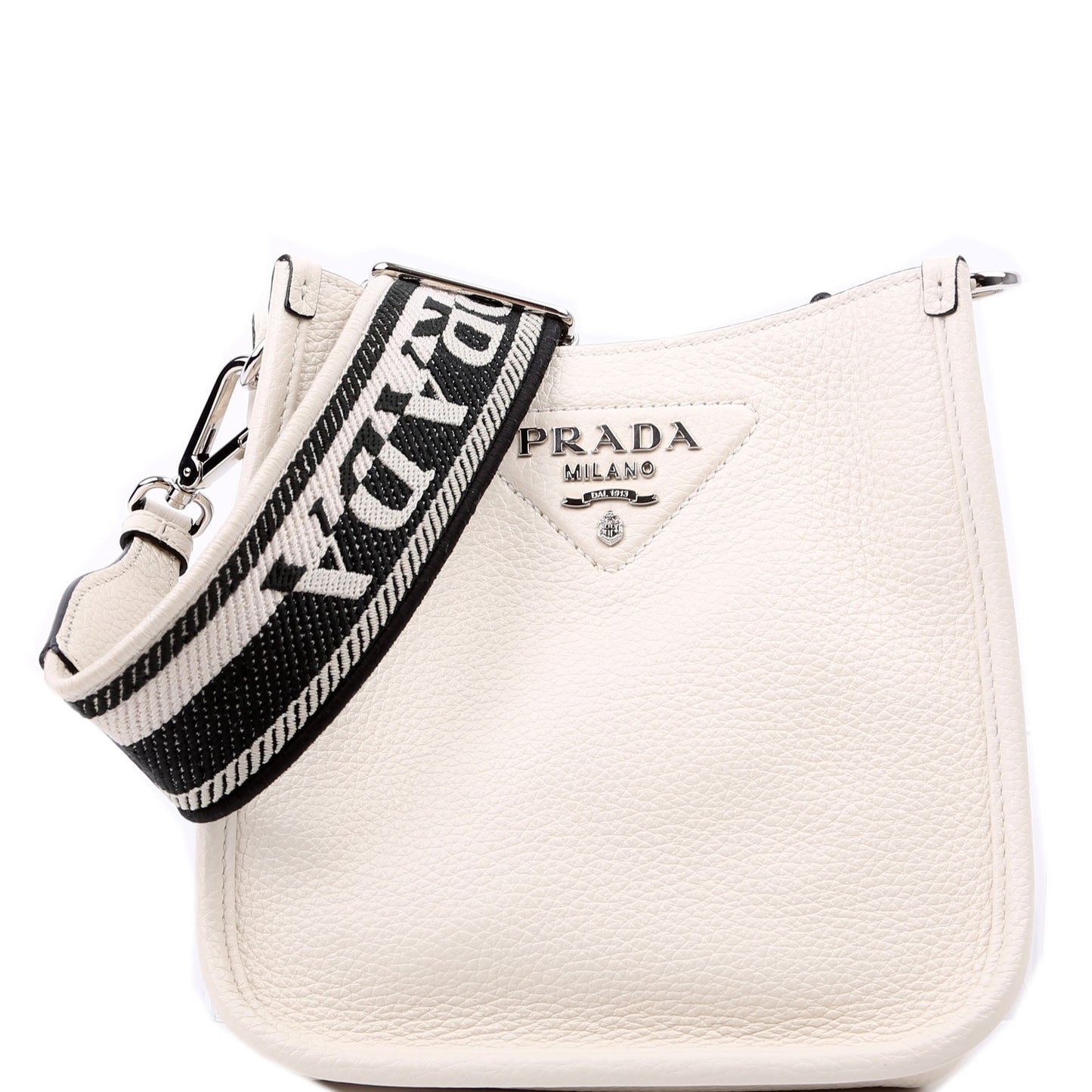 Prada 1BH191 Leather Mini Shoulder White Bag