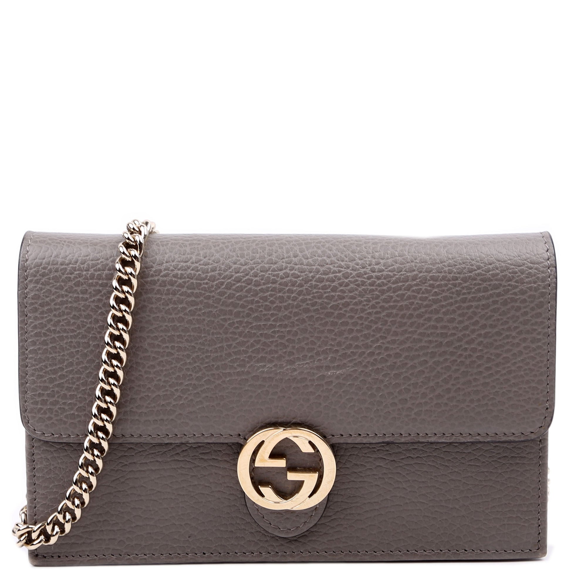Gucci 510314 Interlocking G Chain Wallet Grey Bag