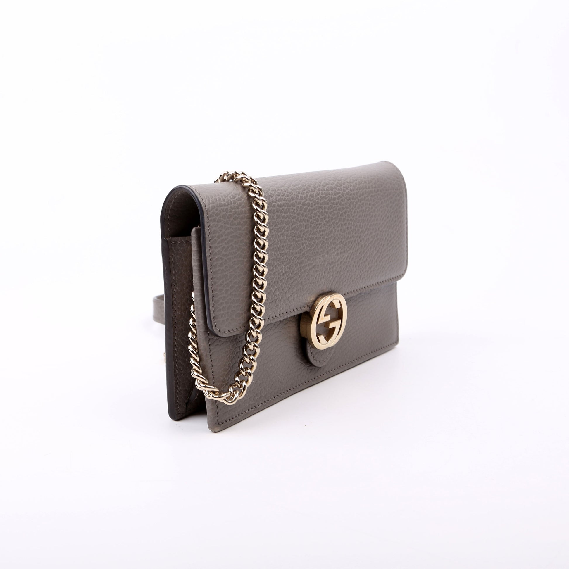 Gucci 510314 Interlocking G Chain Wallet Grey Bag