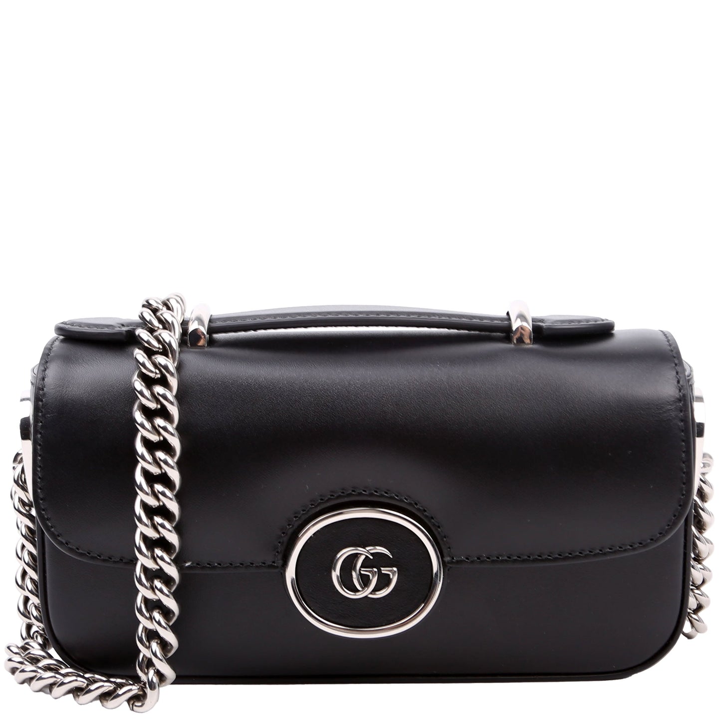 Gucci 760194 Petite GG Mini Calfskin Shoulder Black Bag