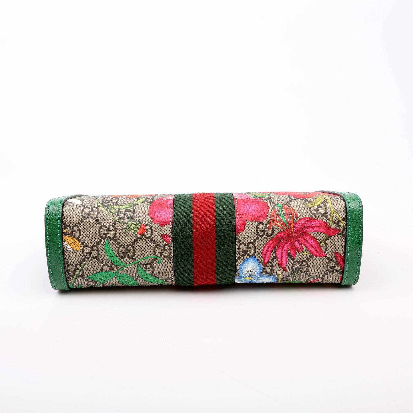 Gucci 503877 GG Supreme Flora Ophidia Small Chain Green Bag