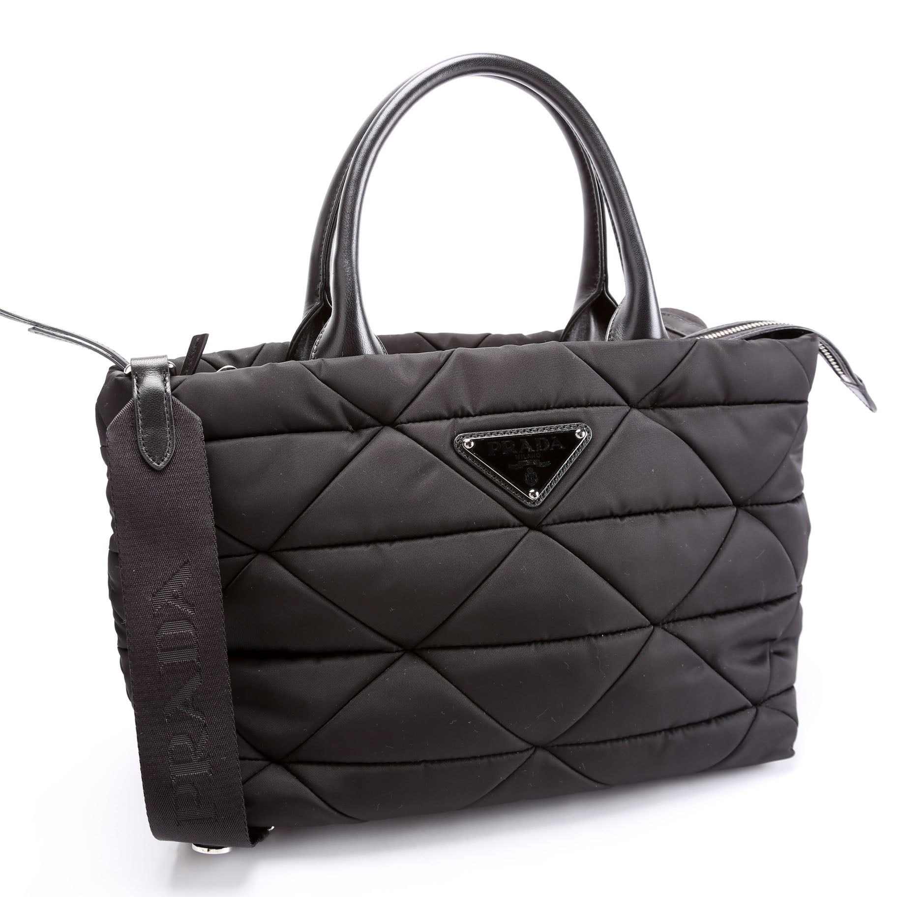 Prada 1BG436 Padded Re-Nylon Small Tote Black Bag