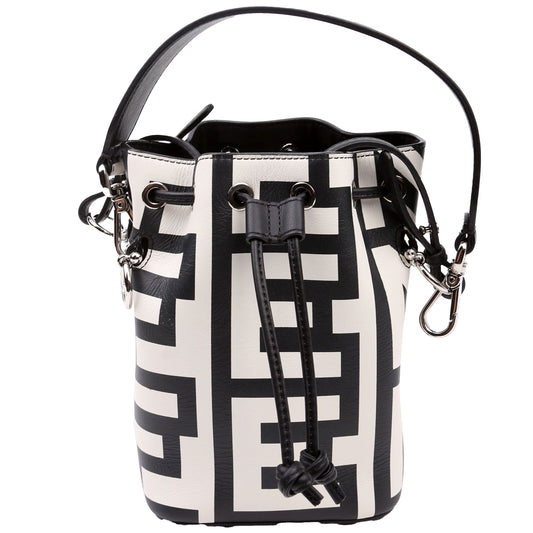 Fendi x Marc Jacobs Mon Tresor Mini Bucket Leather 8BS010 Black/White Bag