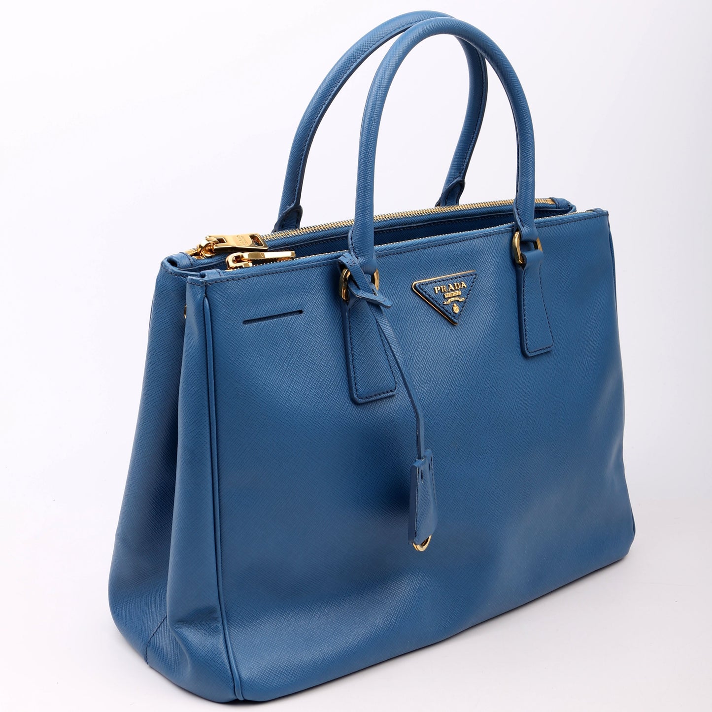 Prada Saffiano Galleria Medium Blue Bag