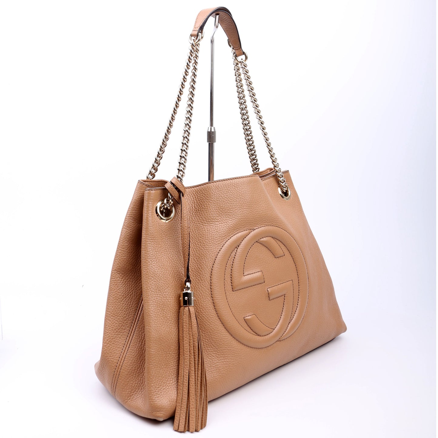 Gucci 536196 Soho Chain Tote Newer Tan Bag