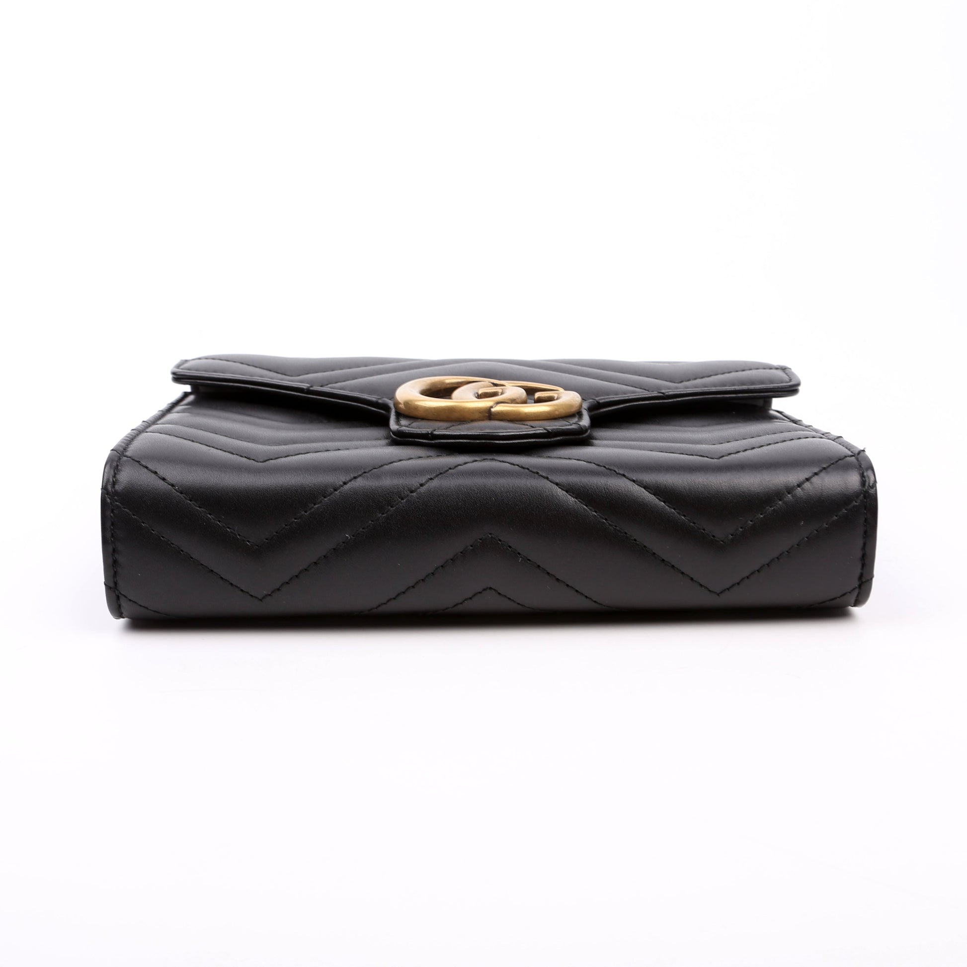 Gucci 474575 Marmont Chain Wallet Black Bag