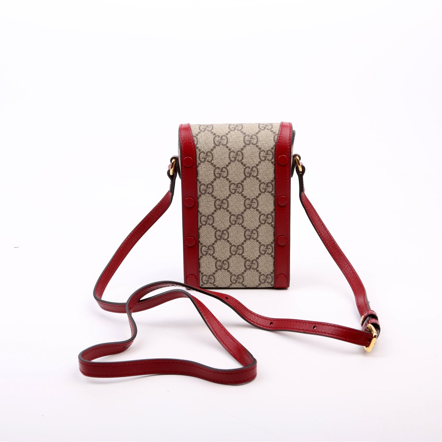 Gucci 625615 Horsebit 1955 GG Supreme Mini Red Bag