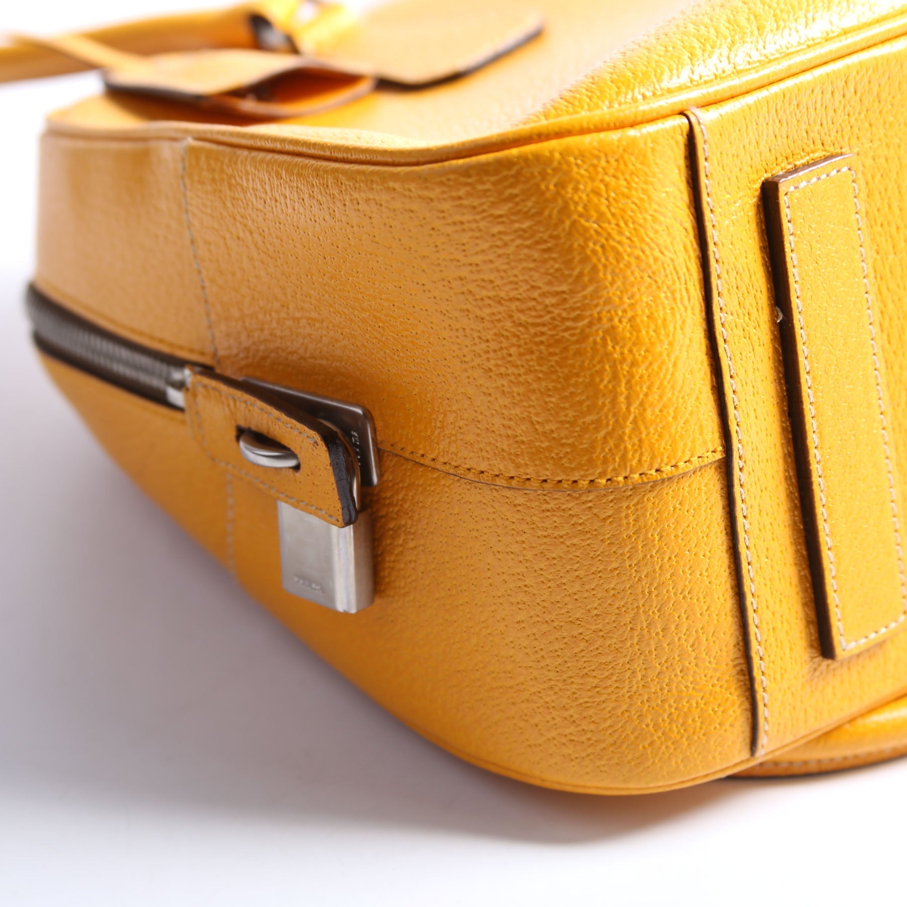 Prada Cinghialge Sport Bowler Yellow Bag
