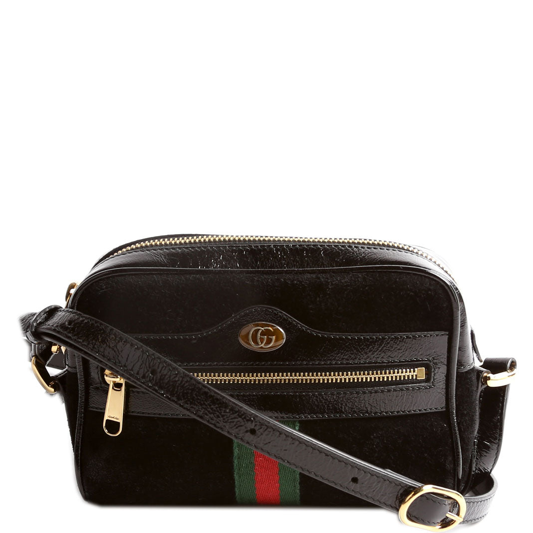Gucci 517350 GG Super Mini Suede Ophidia Black Bag