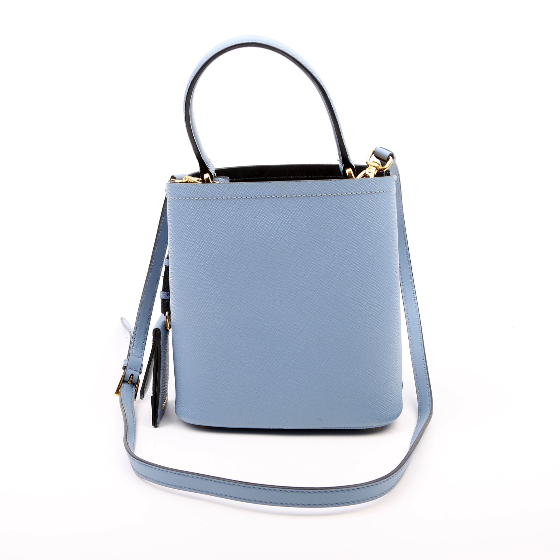 Prada Saffiano Cuir Small Panier Blue Bag