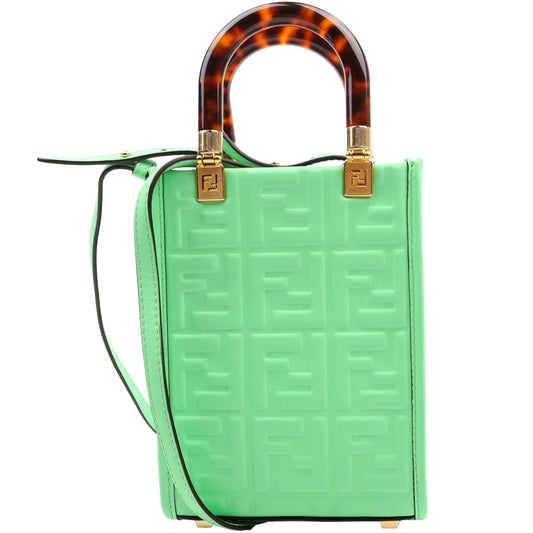 Fendi Mini Sunshine Shopper Green Bag