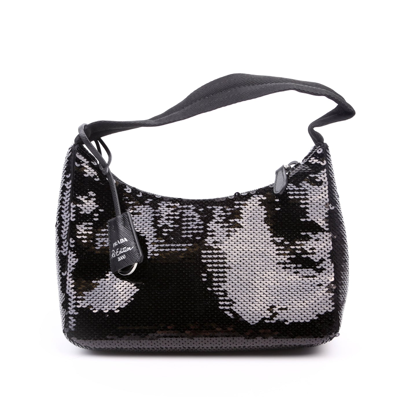 Prada Re-Edition 2000 Sequin Mini Black/White Bag