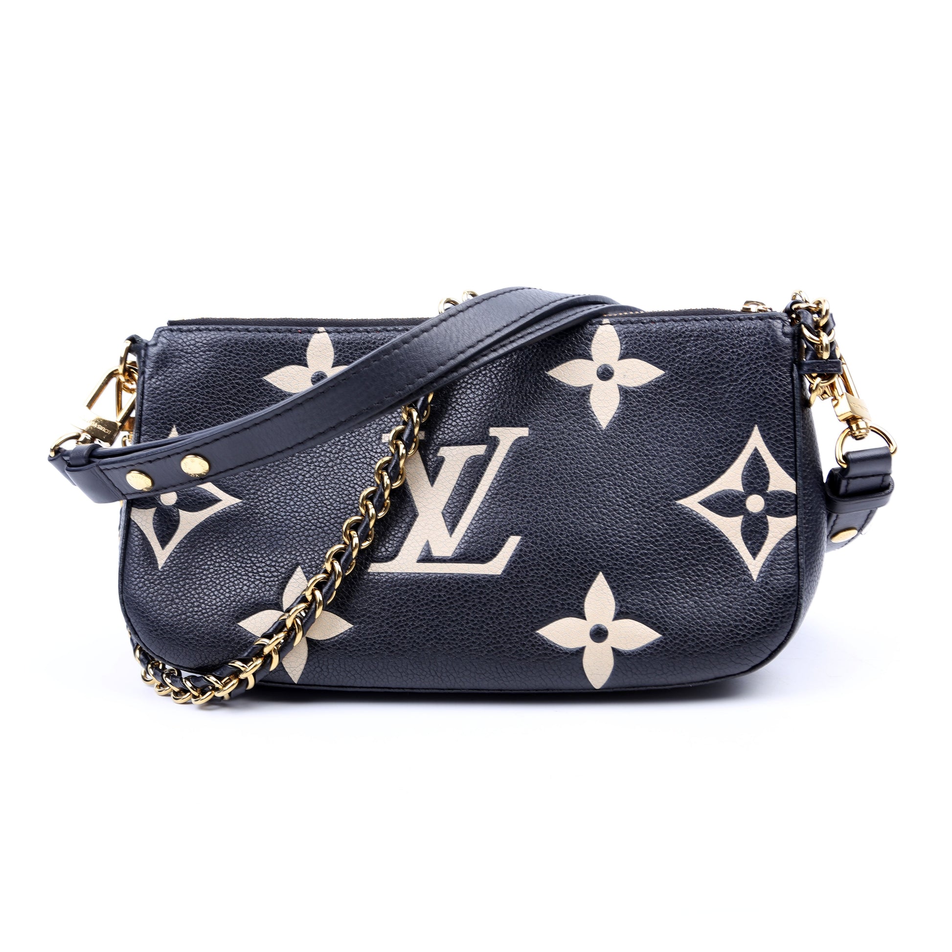 Designer Women's Crossbody Bag | Louis Vuitton Multi Pochette Bicolor Empreinte Black/Beige