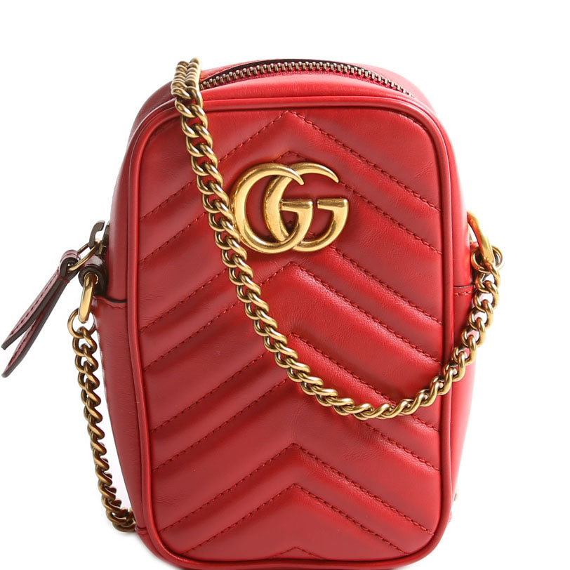 Gucci 598597 GG Marmont Mini Red Bag