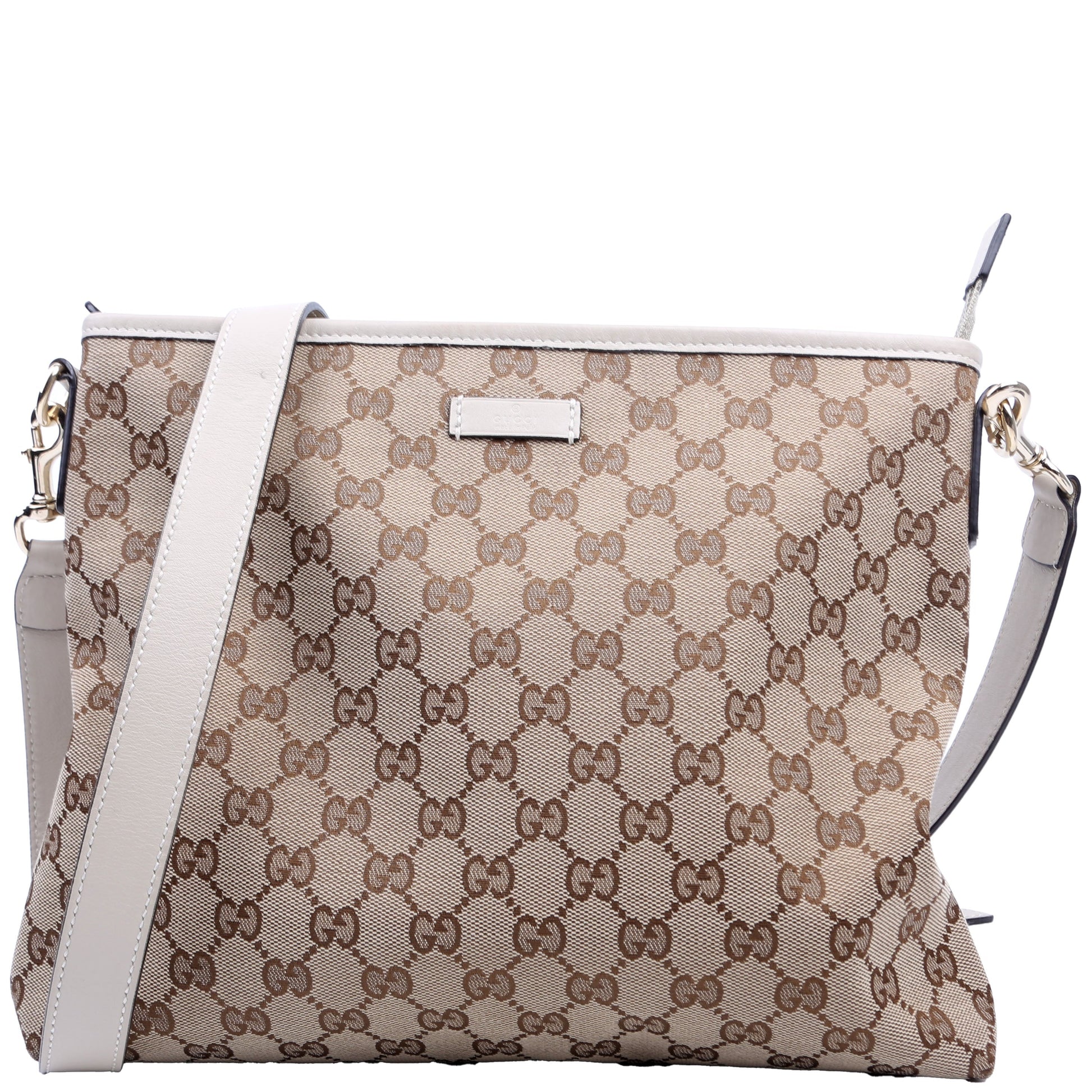 Gucci 388924 GG Canvas Crossbody White Bag