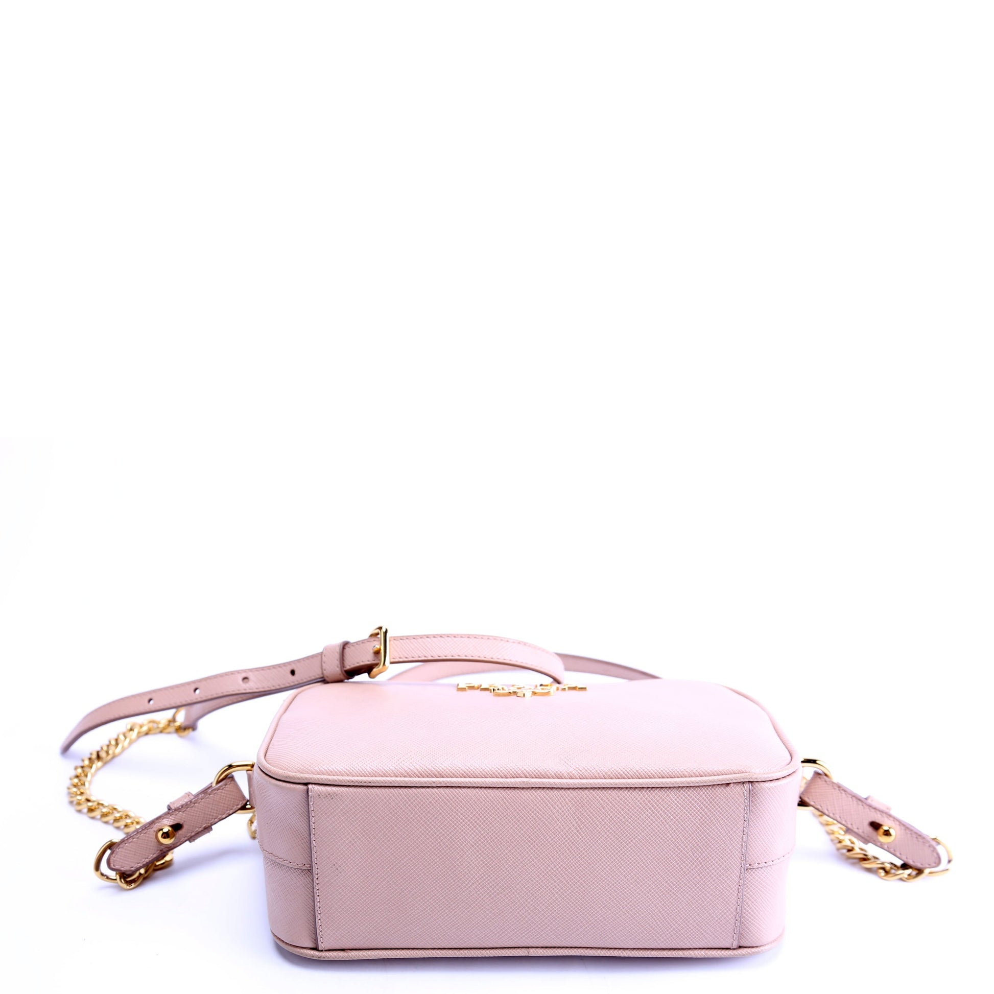 Prada Saffiano Lux Camera Small Nude Bag