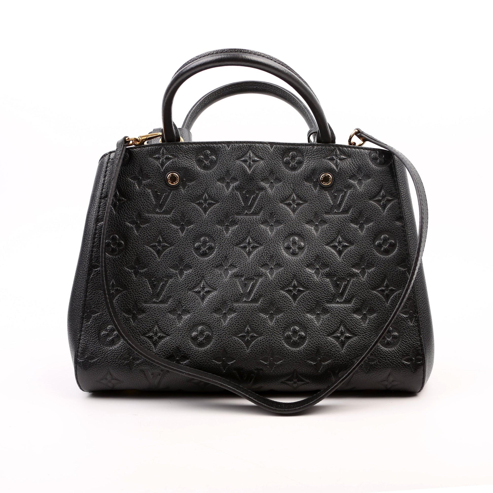 Luxury Women's Handbag | Louis Vuitton Montaigne MM Empreinte Black